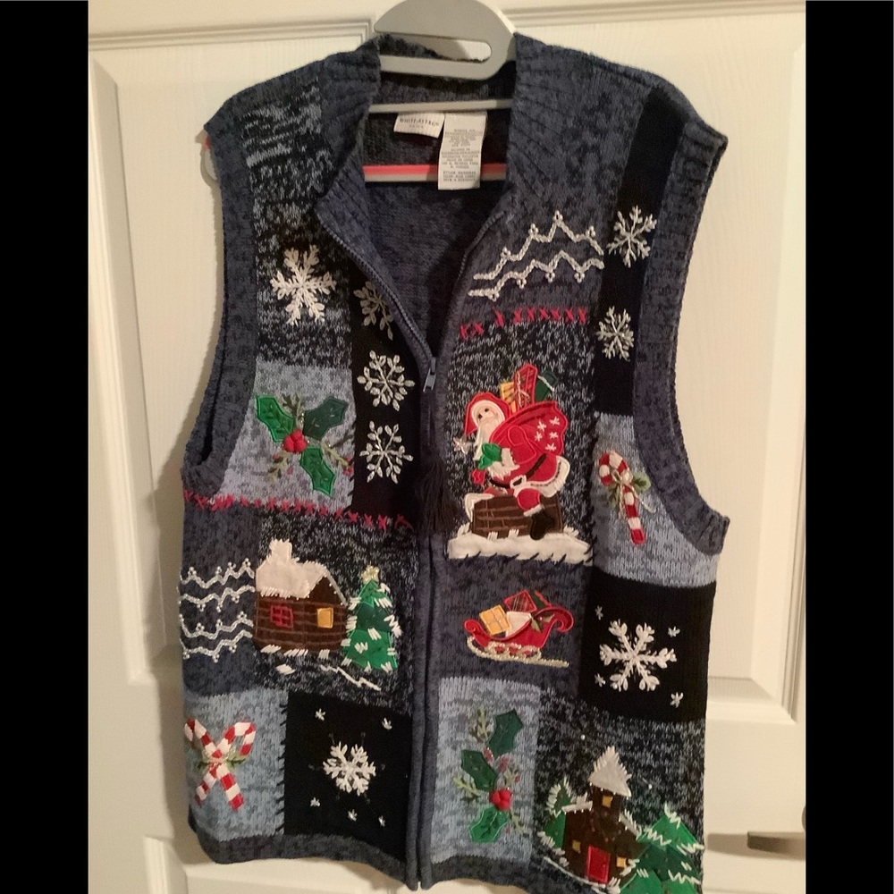 White Stag Blue Christmas Vest